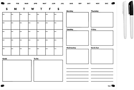 Rajas Goods Acrylic Calendar 18x24 - Dry Erase Calendar Board for Wall, Modern Office Calendar & ... | Amazon (US)