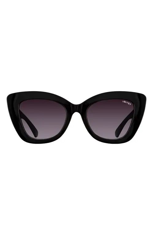 Velvet Eyewear Maya 57mm Gradient Cat Eye Sunglasses in Black at Nordstrom | Nordstrom