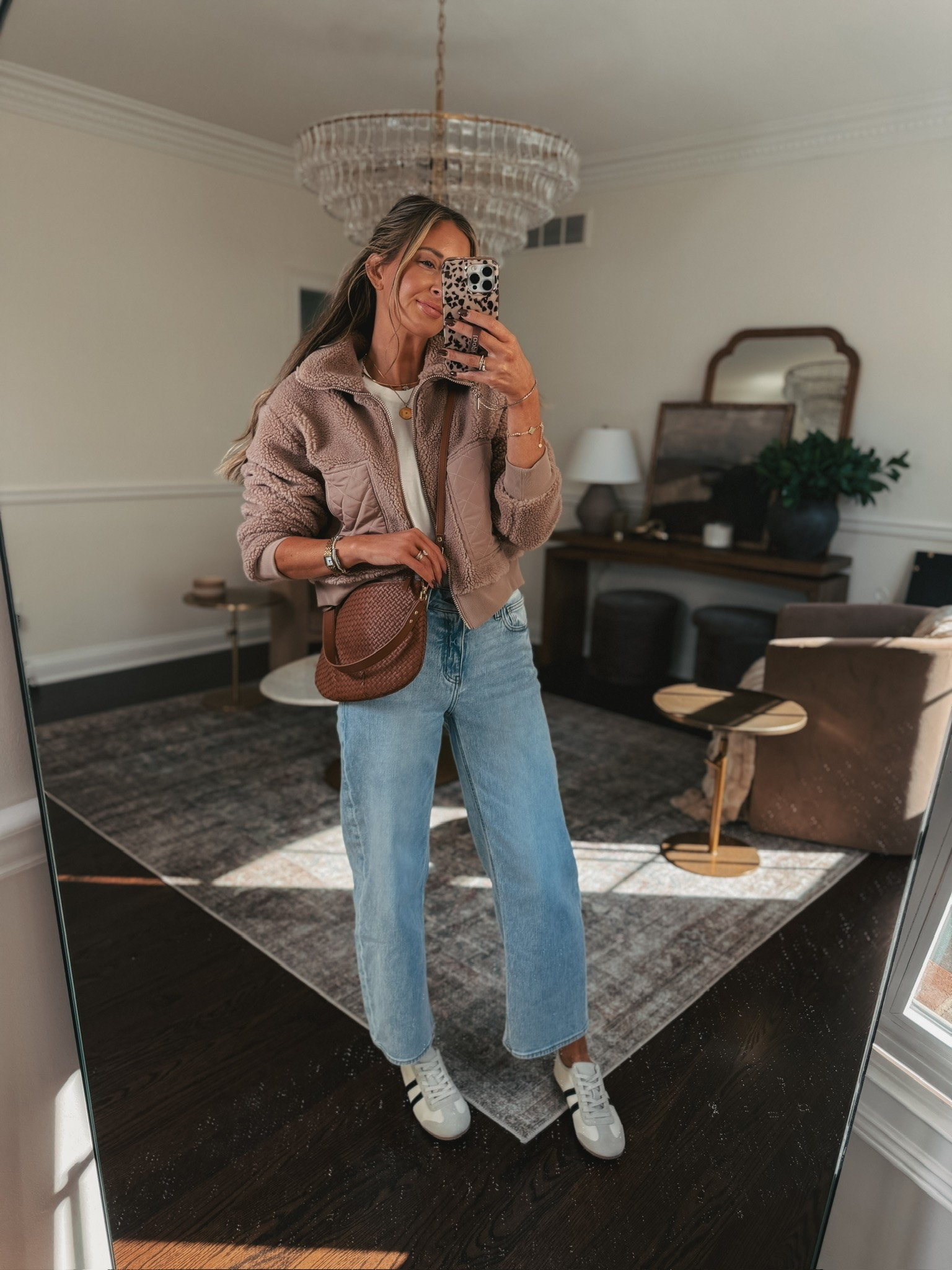 Quince new fall arrivals! This cropped Sherpa jacket and barrel jeans are perfectly paired with these new low profile sneaker mules! It’s giving carpool mom and/or European traveler?