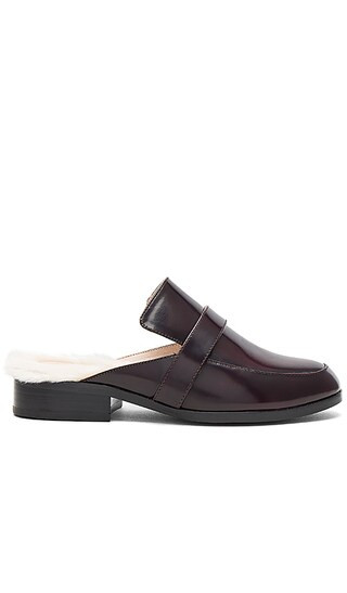 Kala Faux Fur Mule in Shiny Garnet | Revolve Clothing (Global)