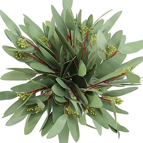 Amazon.com: Greentime 8 Pack Artificial Eucalyptus Leaves Stems 13 Inches Faux Greenery Stems Bra... | Amazon (US)