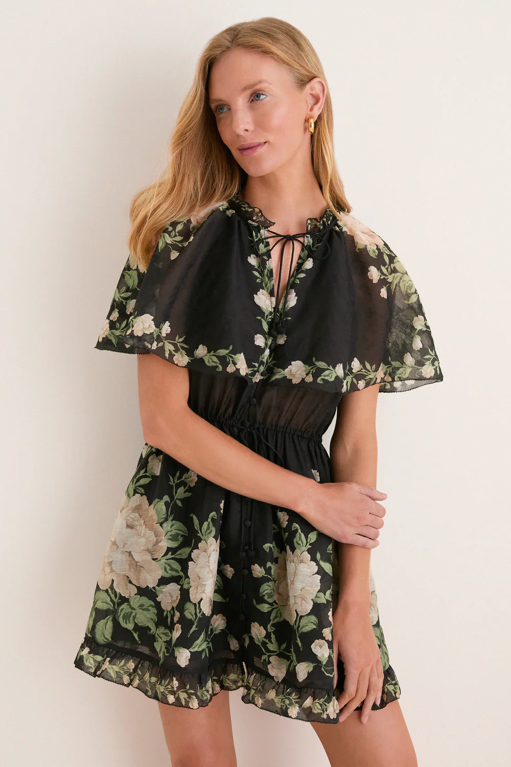 Black Christina Print Mini Dress | Tuckernuck (US)