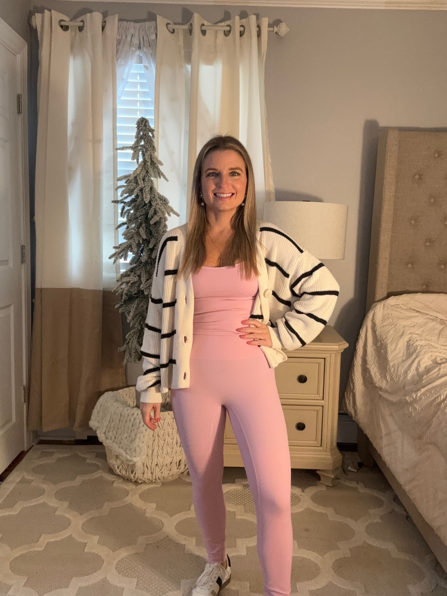 How cute is this 2 piece athletic set?!! 
Right now there is a clickable code for 10% off! Love the fit and the comfort! 

I’m wearing a size small- length of the pants is perfect, I would size up if in between sizes though for overall fit! 

#LTKActive #LTKSeasonal #LTKFindsUnder50