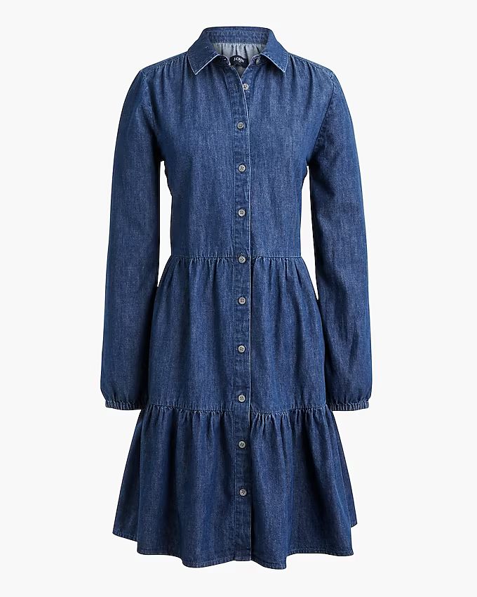 Chambray collared mini shirtdress | J.Crew Factory