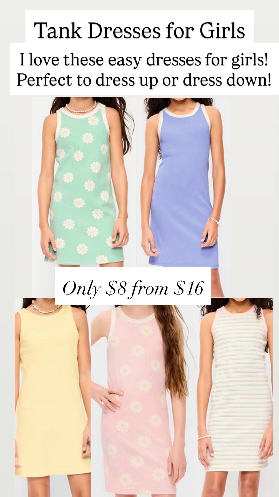 Printed Ribbed Tank Dress for Girls are $8 from $16

#LTKSaleAlert #LTKKids