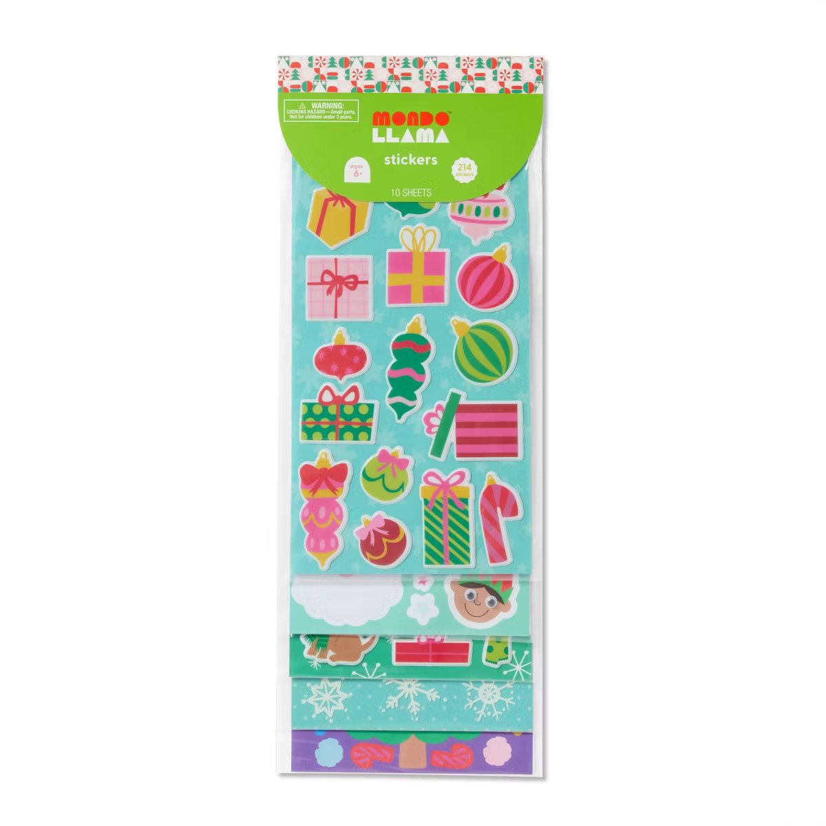 Christmas Craft 10 Sheet Holiday Sticker Pack - Mondo Llama™ | Target