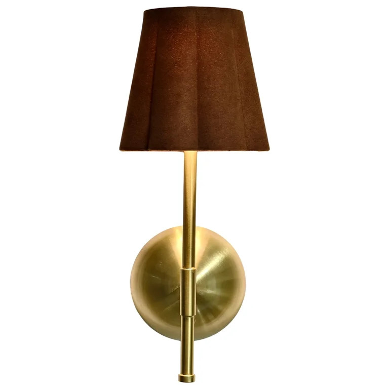 Home Decor Collection Sterling & Noble Home Brown Rounded Pleated Rechargeable Wall Sconce | Walmart (US)