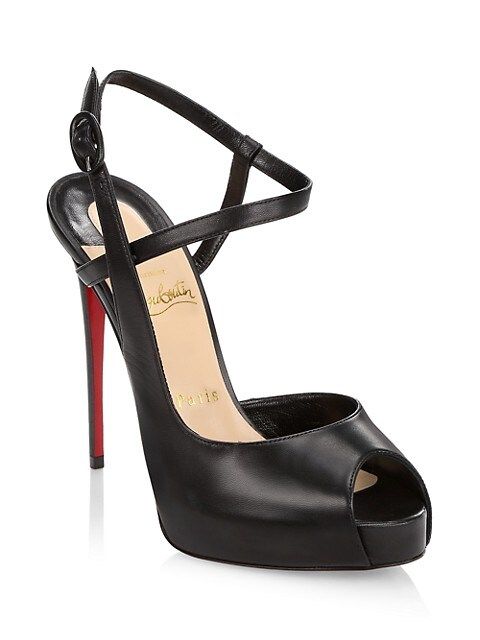 Christian Louboutin Jenlove 120 Leather Peep-Toe Sandals | Saks Fifth Avenue