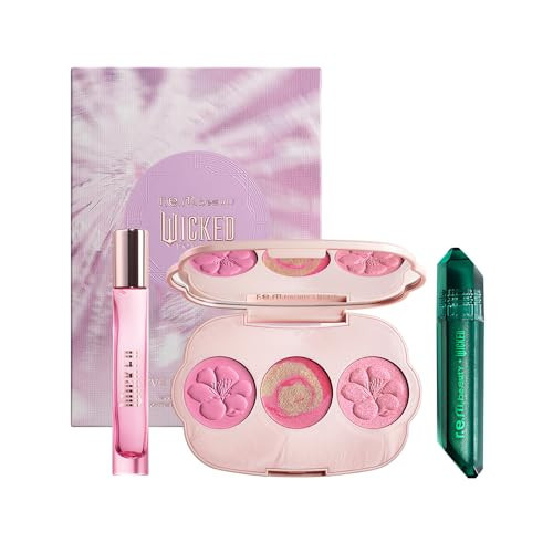 r.e.m. beauty by Ariana Grande Wicked: for Good | You've been Glinda-fied! Makeup and Fragrance Set | Color Changing Lip Oil, Blush Trio, Fruity & Floral Fragrance | 3 Count | Amazon (US)
