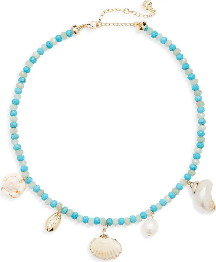 BaubleBar Maris Seashell Charm Beaded Necklace | Nordstrom | Nordstrom