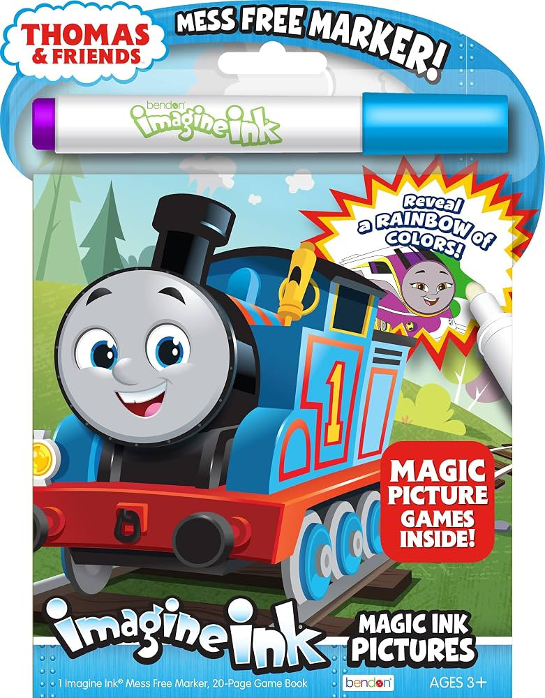 Bendon Thomas All Engines Go 20 Page Imagine Ink Coloring Book with 1 Mess Free Marker | Amazon (US)