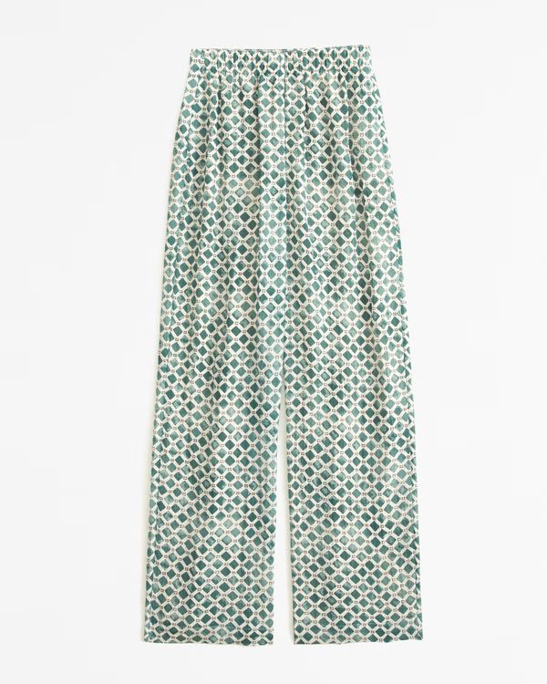 Women's Crinkle Textured Pull-On Wide Leg Pant | Women's Bottoms | Abercrombie.com | Abercrombie & Fitch (US)
