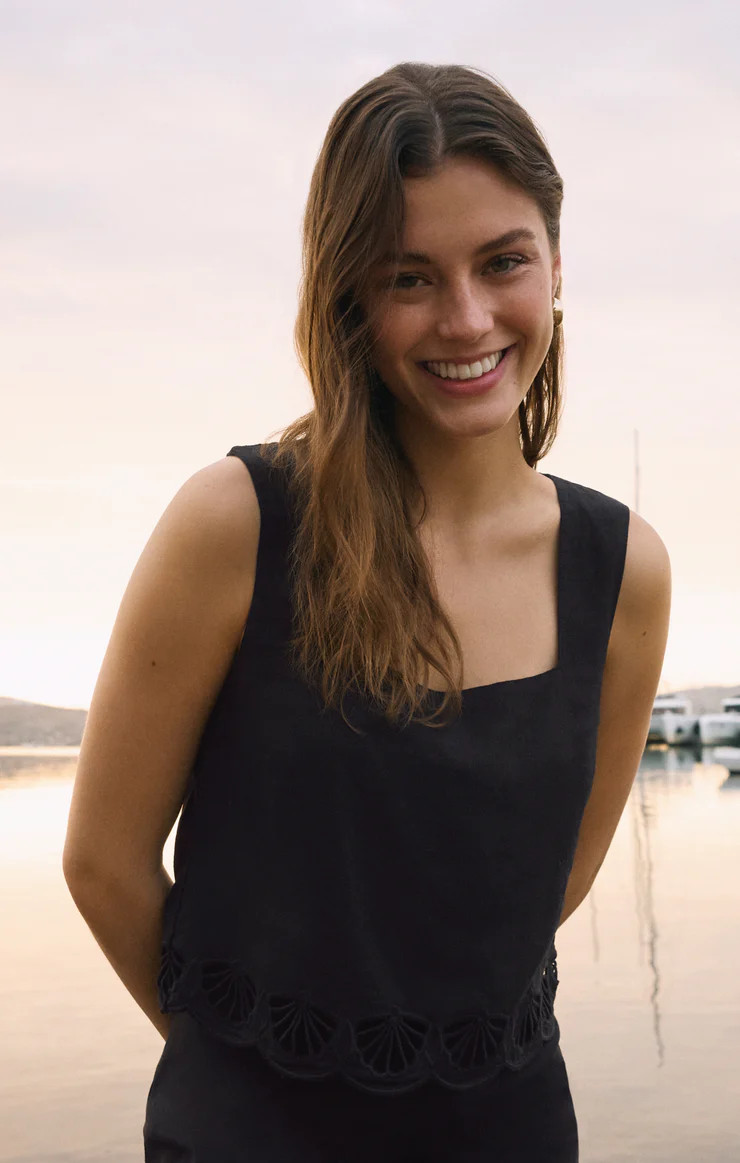 Charlene Embroidered Linen Top | Z Supply