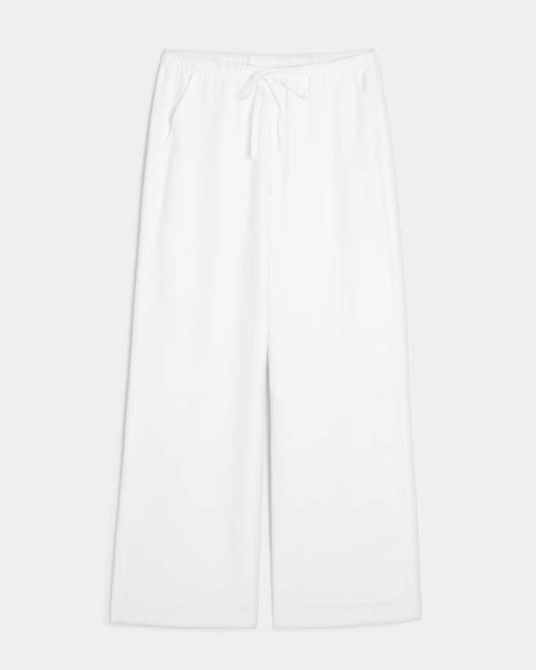 Linen-Blend Pull-On Baggy Pants | Hollister (UK)