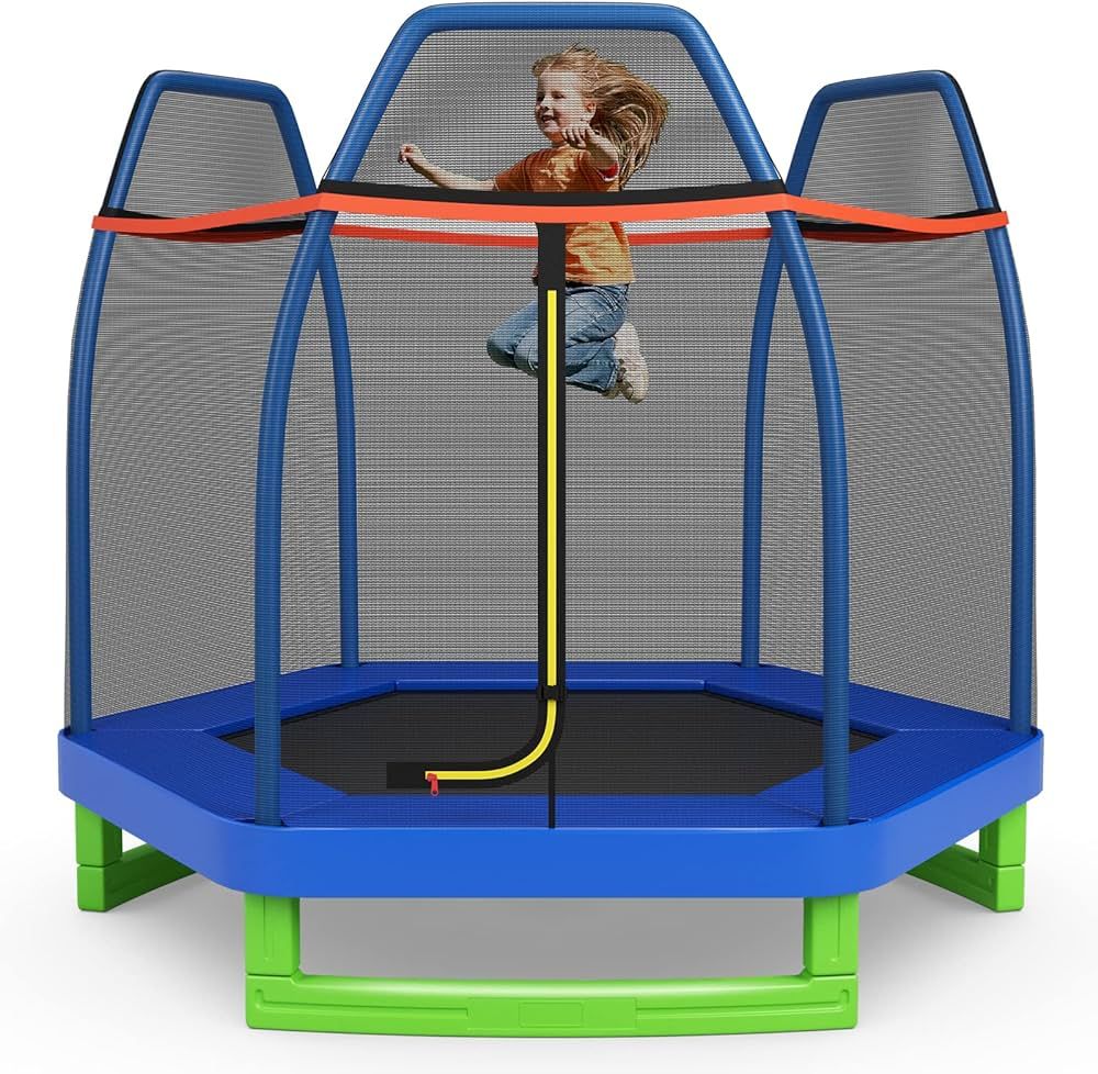 Giantex 7 Ft Trampoline for Kids, Max Load 220 Lbs, Heavy Duty Steel Frame Small Mini Toddler Tra... | Amazon (US)