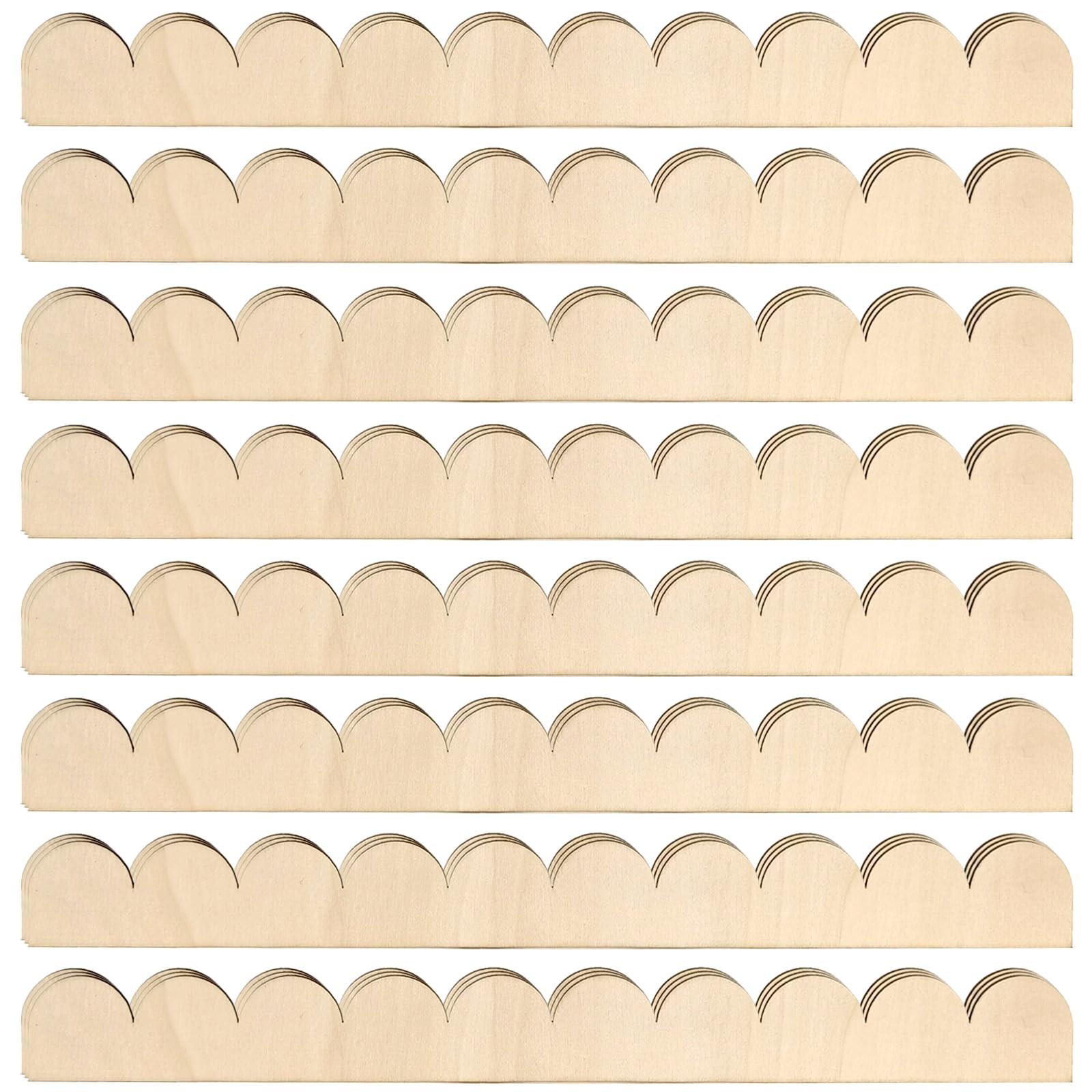 24 Pack of 15.75 Inch Unfinished Wooden Scalloped Molding Trim Unfinished Scalloped Decorative Wo... | Amazon (US)