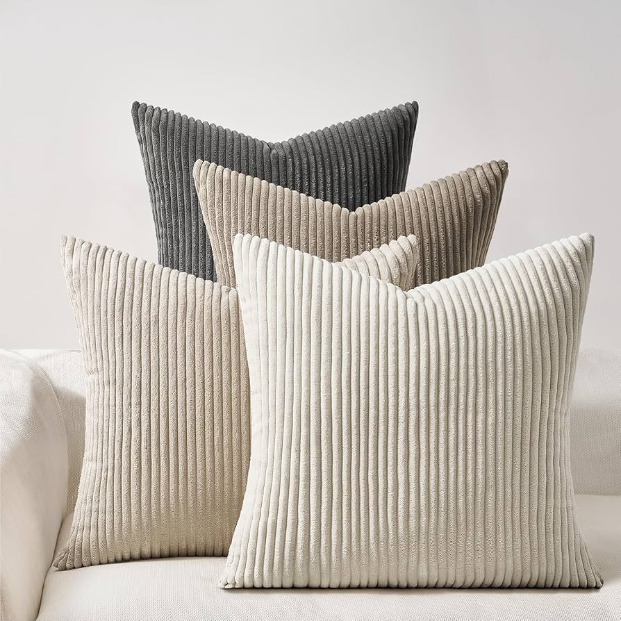 Topfinel 4 Packs Natural Decorative Throw Pillows Covers 16x16 Inch for Living Room Couch Bed Sof... | Amazon (US)