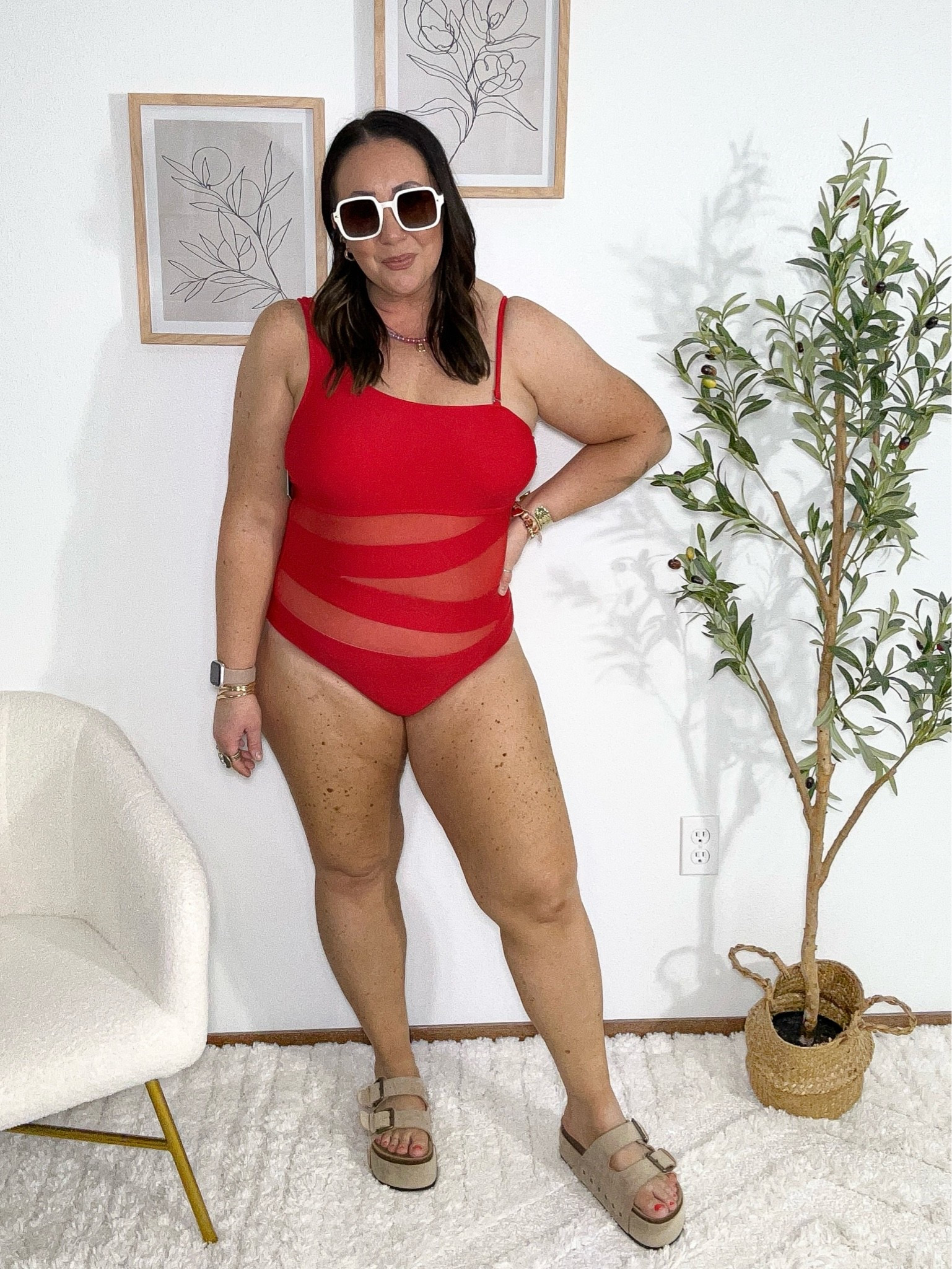 Love how this one piece swimsuit fits! XL! Tummy control, booty coverage! Smaller strap is adjustable and can also be removed!

#LTKOver40 #LTKMidsize #LTKSeasonal