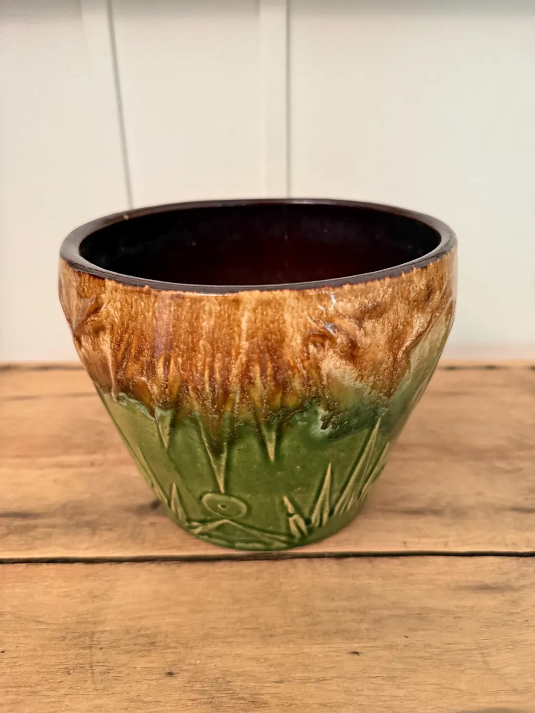 Vintage Robinson Ransbottom Pottery Co. Sun and Moon Planter, Brown Green Planter/vintage Jardini... | Etsy (US)