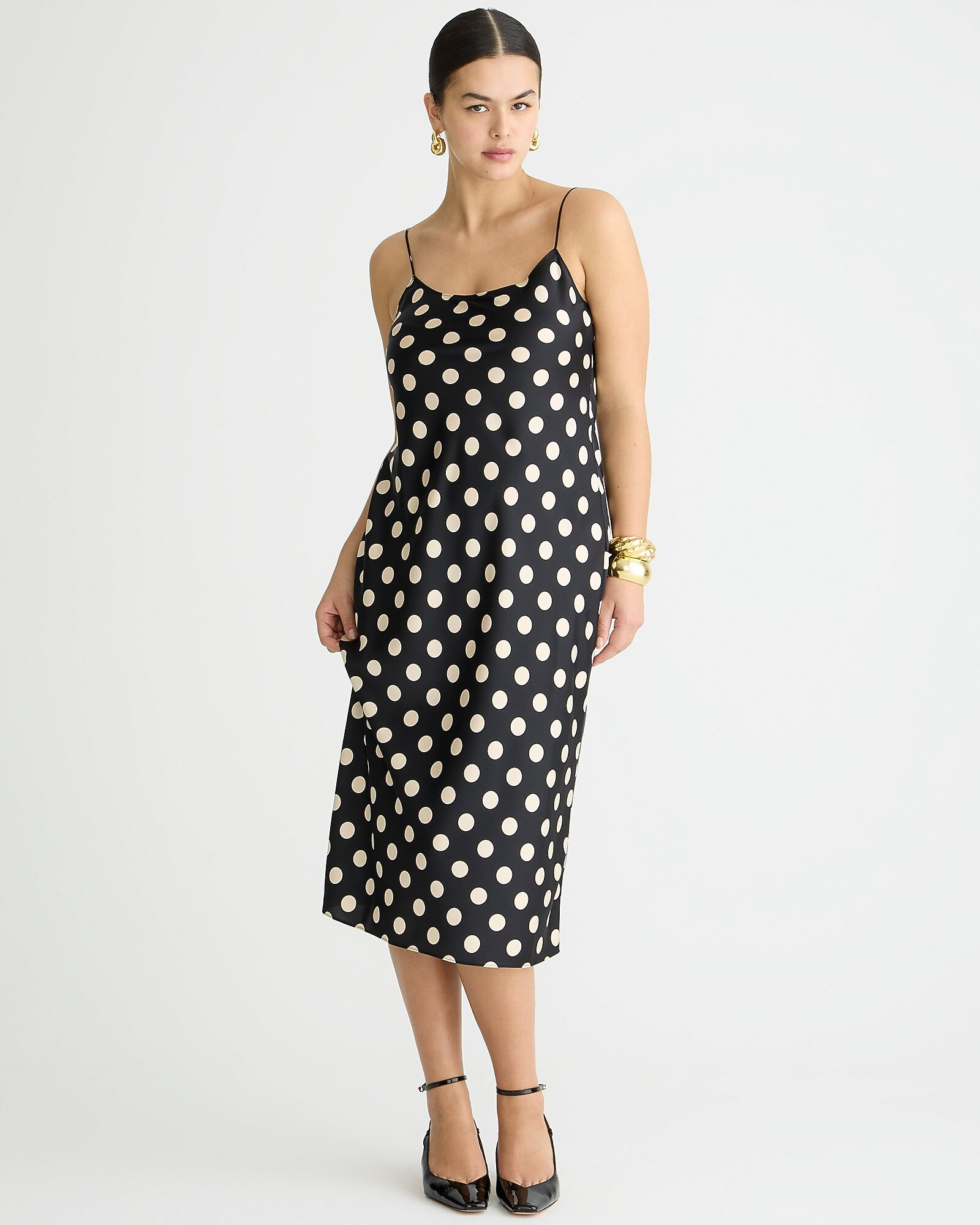 Gwyneth slip dress in dot luster charmeuse | J. Crew US
