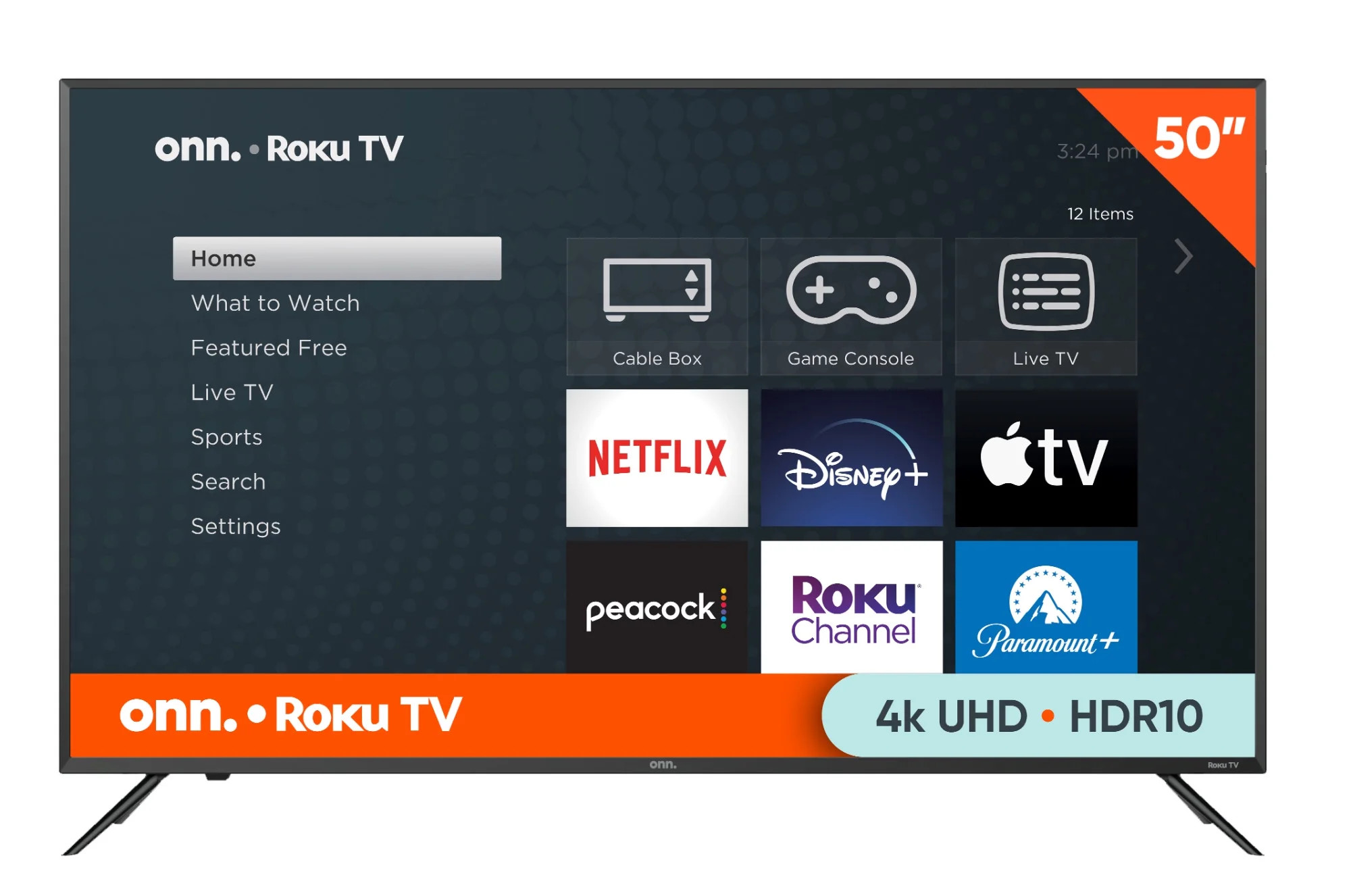 onn. 50” Class 4K UHD (2160P) LED Roku Smart TV HDR (100133204) | Walmart (US)