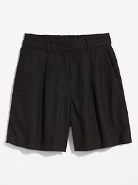 Extra High-Waisted Taylor Linen-Blend Trouser Shorts for Women -- 6-inch inseam | Old Navy (US)
