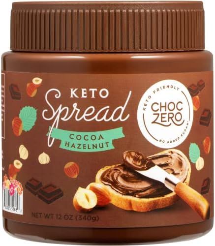 ChocZero Keto Milk Chocolate Hazelnut Spread - Keto Friendly, No Sugar Added, Best Low Carb Desse... | Amazon (US)