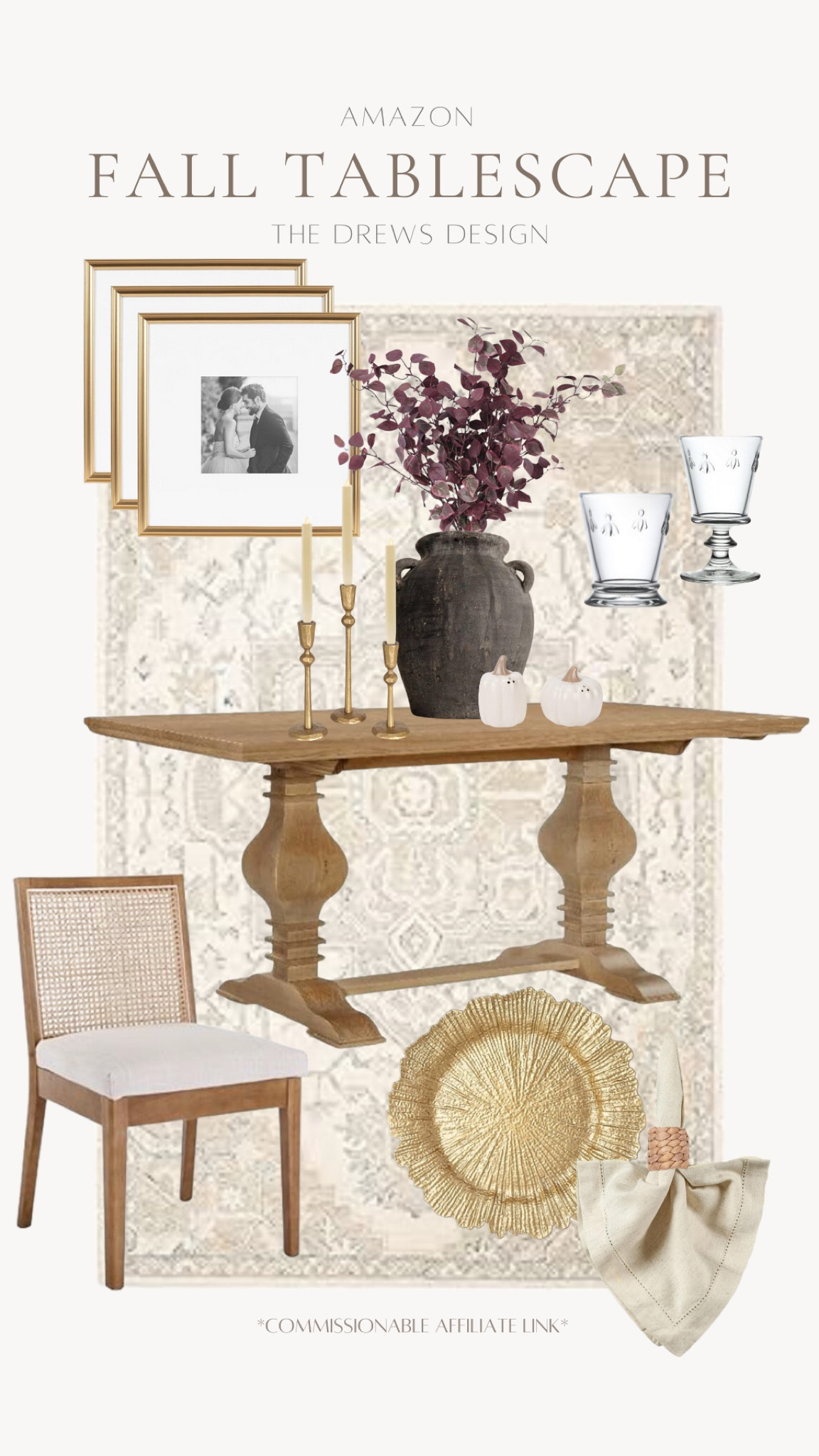 My seasonal tablescape favorites! Blending textures in the decor creates a warm and welcoming neutral fall dining room.

Seasonal tablescape, neutral fall decor, home design, dining room design board, dining table, flameless taper candles

#LTKU #LTKHome #LTKSeasonal