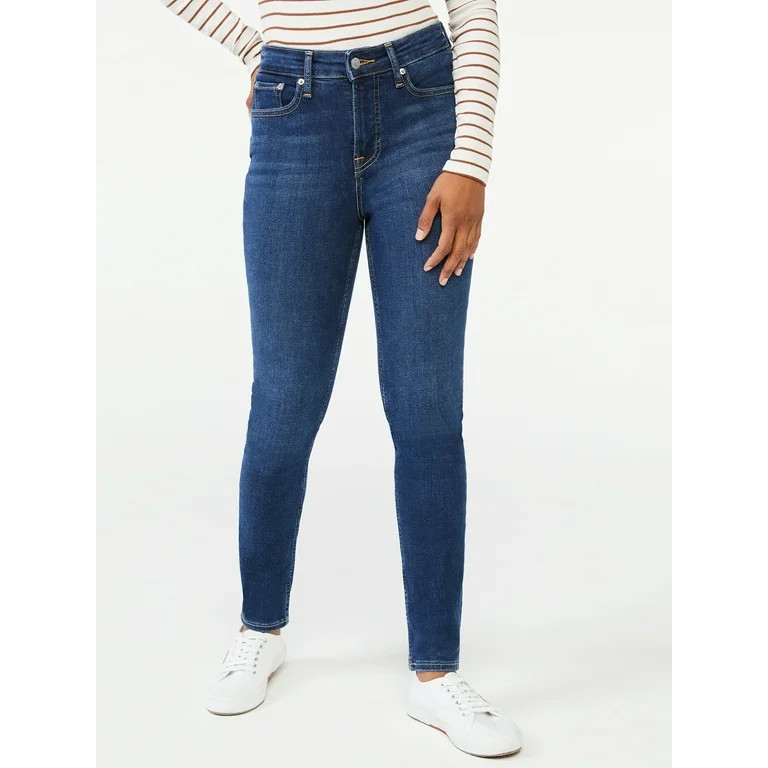Free Assembly Women's Cozy High-Rise Skinny Jeans - Walmart.com | Walmart (US)