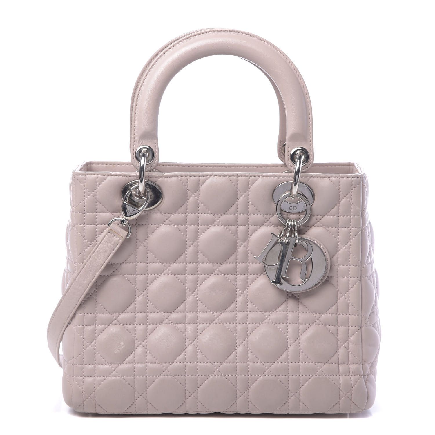 Lambskin Cannage Medium Lady Dior Light Pink | Fashionphile
