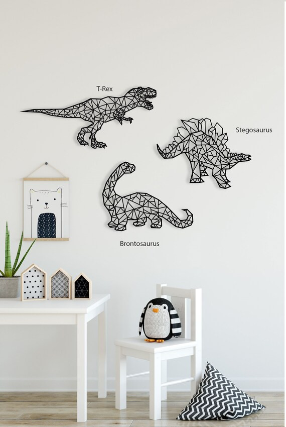 Geometric Dinosaurs/ Kids Wall Art/ Wall Décor/ Children's | Etsy | Etsy (US)