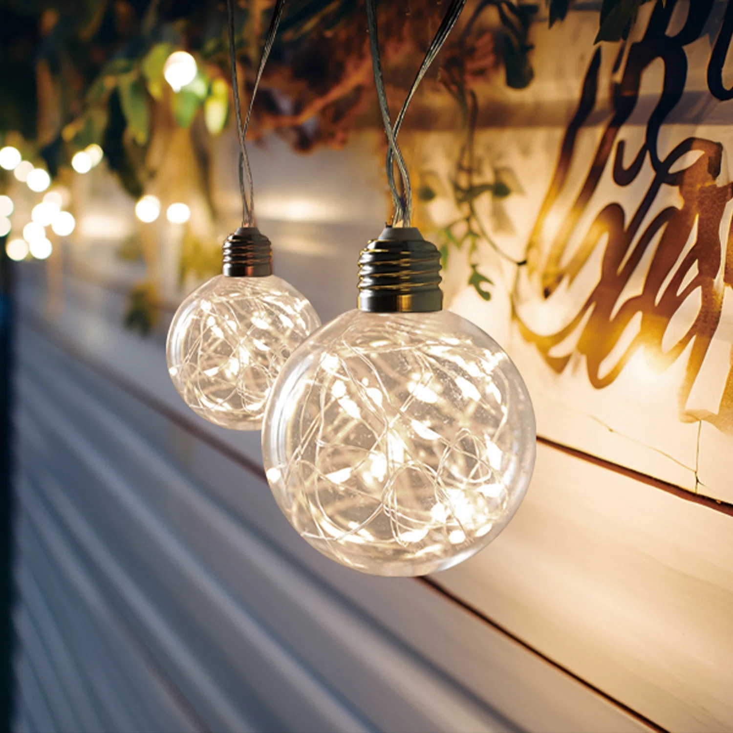The Holiday Aisle® G100 Big Globe Bulbs String Light 10.3ft Warm White Patio Light Hanging Strin... | Wayfair North America