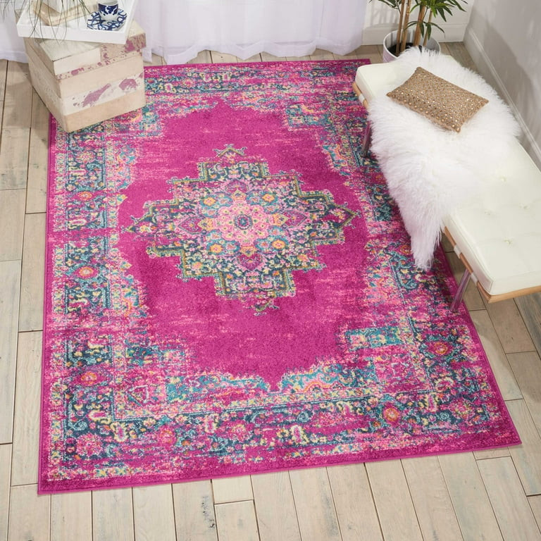Nourison Passion Persian Fuchsia 5'3" x 7'3" Area Rug, (5x7) | Walmart (US)