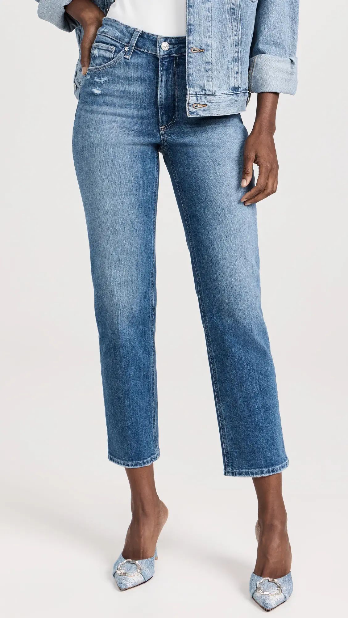 PAIGE Sarah Straight Ankle Jeans - Art Piece Distressed | Shopbop | Shopbop