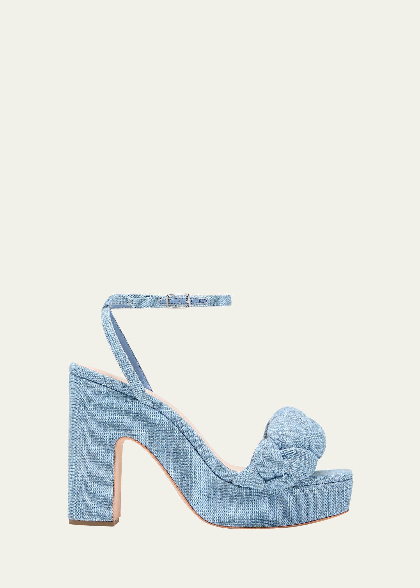 Loeffler Randall Fae Braided Denim Platform Sandals | Bergdorf Goodman