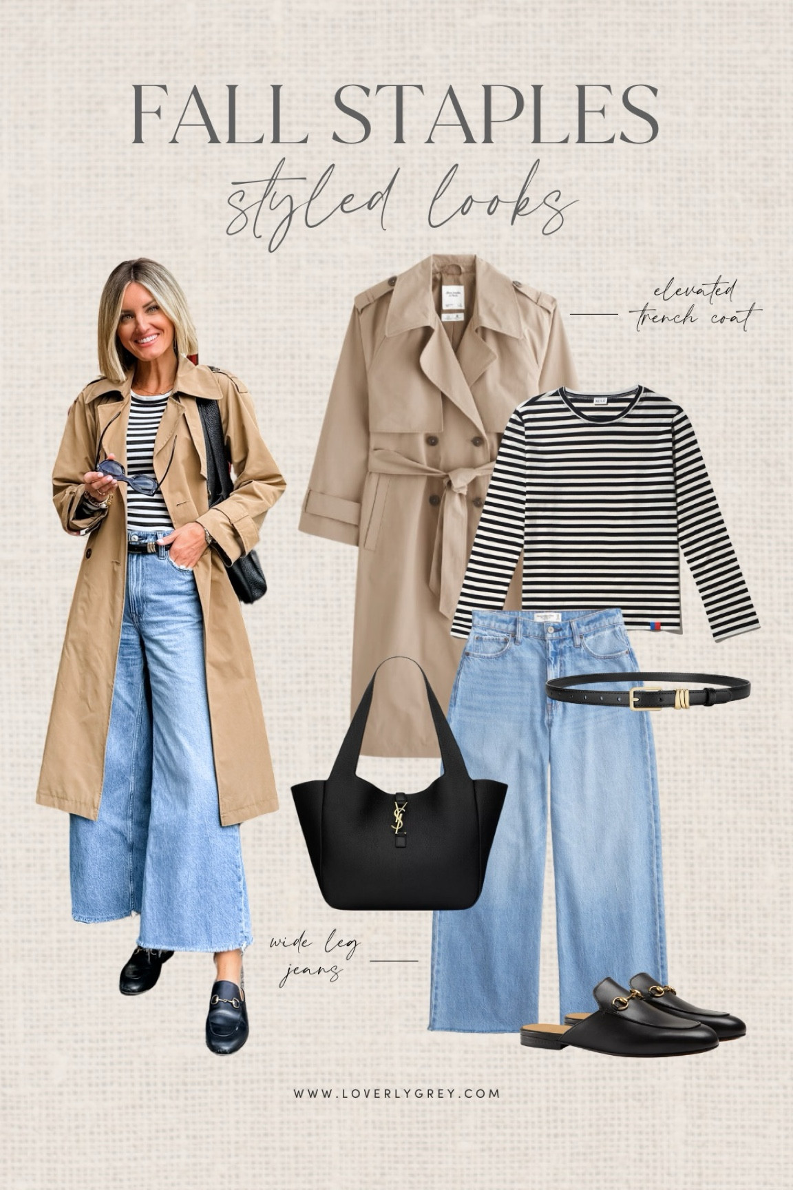 I used fall staple pieces to create this look! I wore this on a work trip! Wearing XS/25!

Loverly Grey, Abercrombie, wide leg jeans, trench coat, fall staples, fall outfit, mules, black tote

#LTKStyleTip #LTKSeasonal