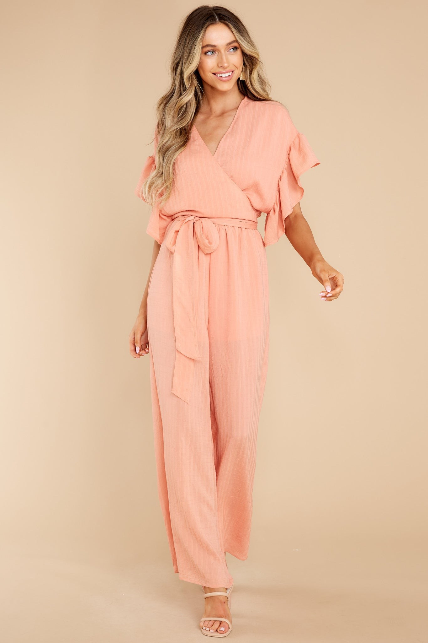 Change Your Destiny Peach Jumpsuit | Red Dress 
