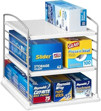 YouCopia UpSpace Adjustable Box Organizer for Foil Wrap and Kitchen Cabinet Storage, 9" x 9", Whi... | Amazon (US)