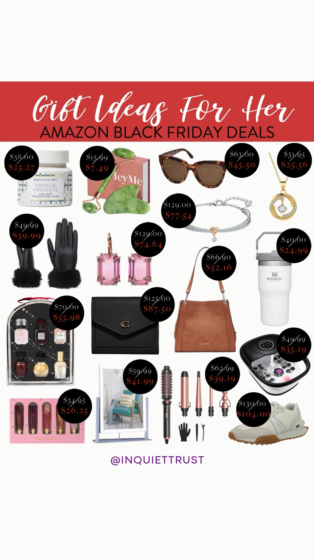 Here’s a gift guide to help you give ideas on how you can spoil your wife or girlfriend this upcoming Holiday season! Surprise them with these best-selling bodycare, accessories, makeup, handbags, and more from Amazon's Black Friday deals!
#onsalenow #beautyfinds #giftsforher #cyberweeksale #CreatorFavorites2024 

#LTKSaleAlert #LTKGiftGuide #LTKCyberWeek