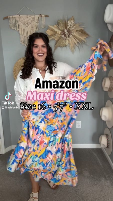 Amazon colorful Summer maxi dress for everyday outfit inspo or vacation style ☀️🌴🌺 XXL 

#LTKVideo #LTKStyleTip #LTKPlusSize