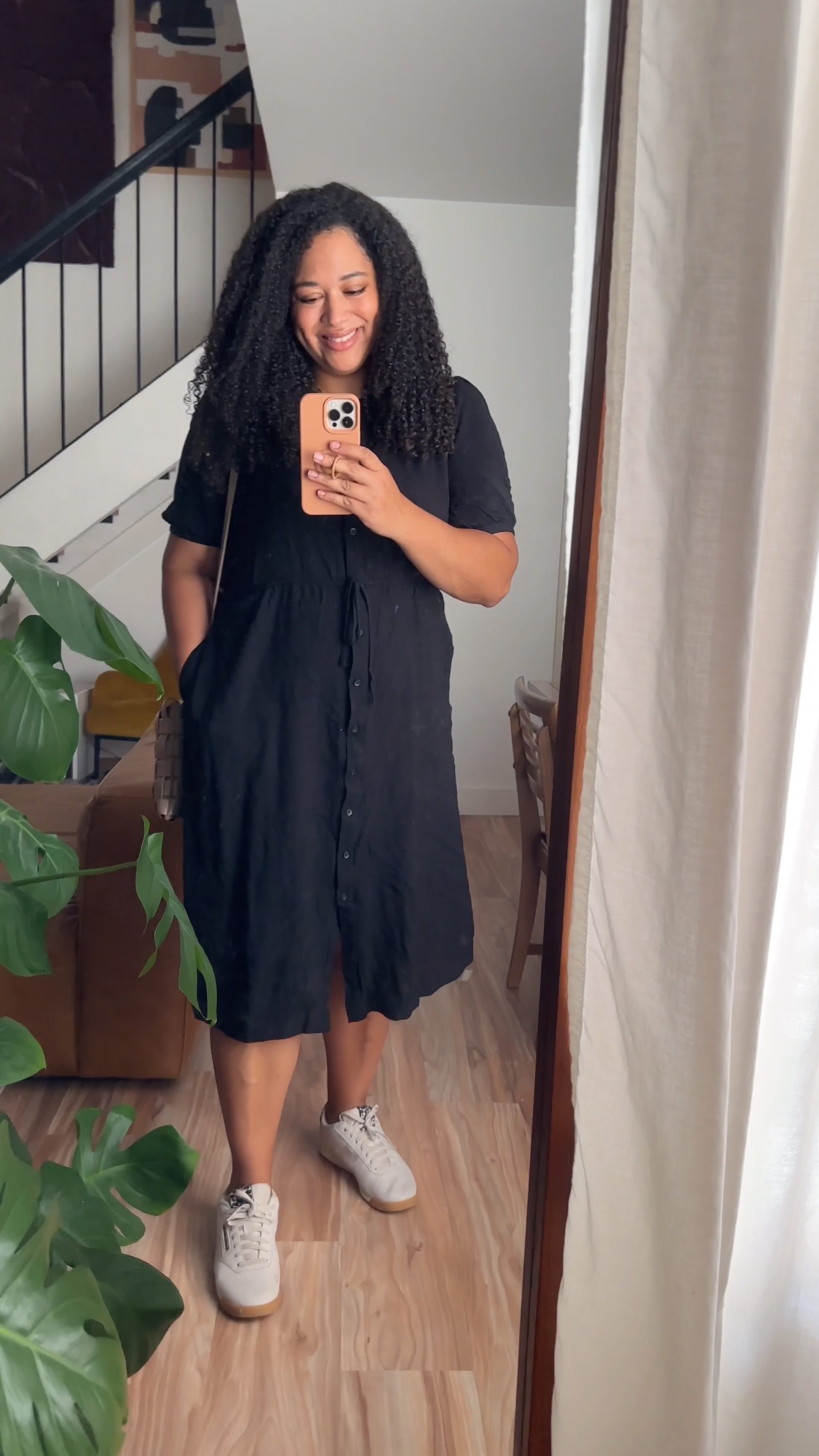 One of my favorite shirt dresses and it’s only $20 for cyber Monday! I am in an XL - the sleeves/ bottom is fitted so I sized up for a relaxed fit. it has pockets and functional buttons that don’t gape open.

#LTKMidsize #LTKCyberWeek #LTKSaleAlert