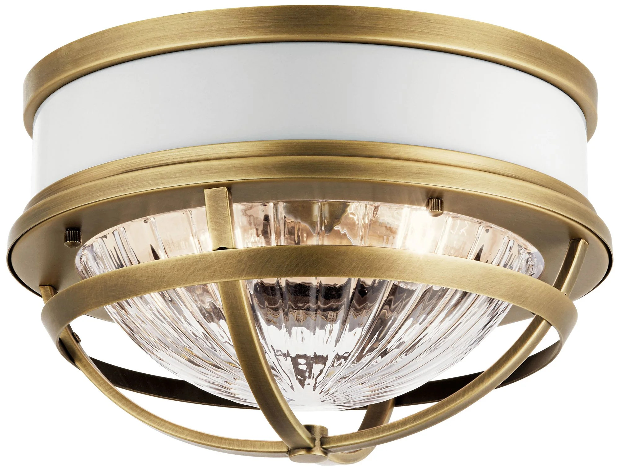 Kichler Tollis 12"W Natural Brass and White Ceiling Light | Walmart (US)