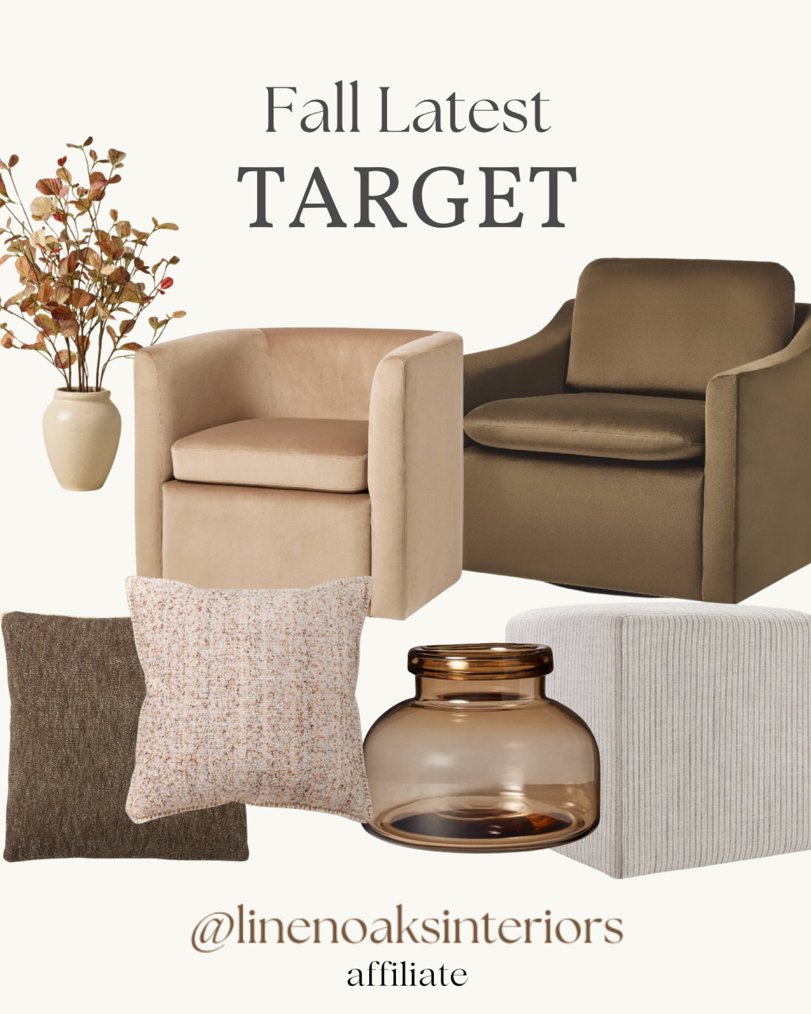 Target fall home decor! Swivel chairs dark chairs accent chairs vase pillows fall stems home styling Target home 

#LTKHome #LTKFallSale #LTKFindsUnder50
