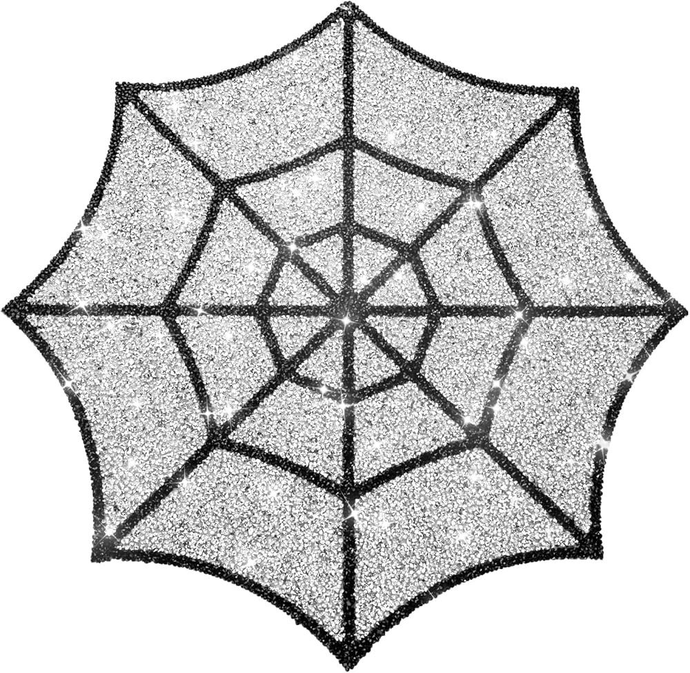 Halloween Spiderweb Placemat, Halloween Table Mats Halloween Fall Sparkle Spider Web Decoration P... | Amazon (US)
