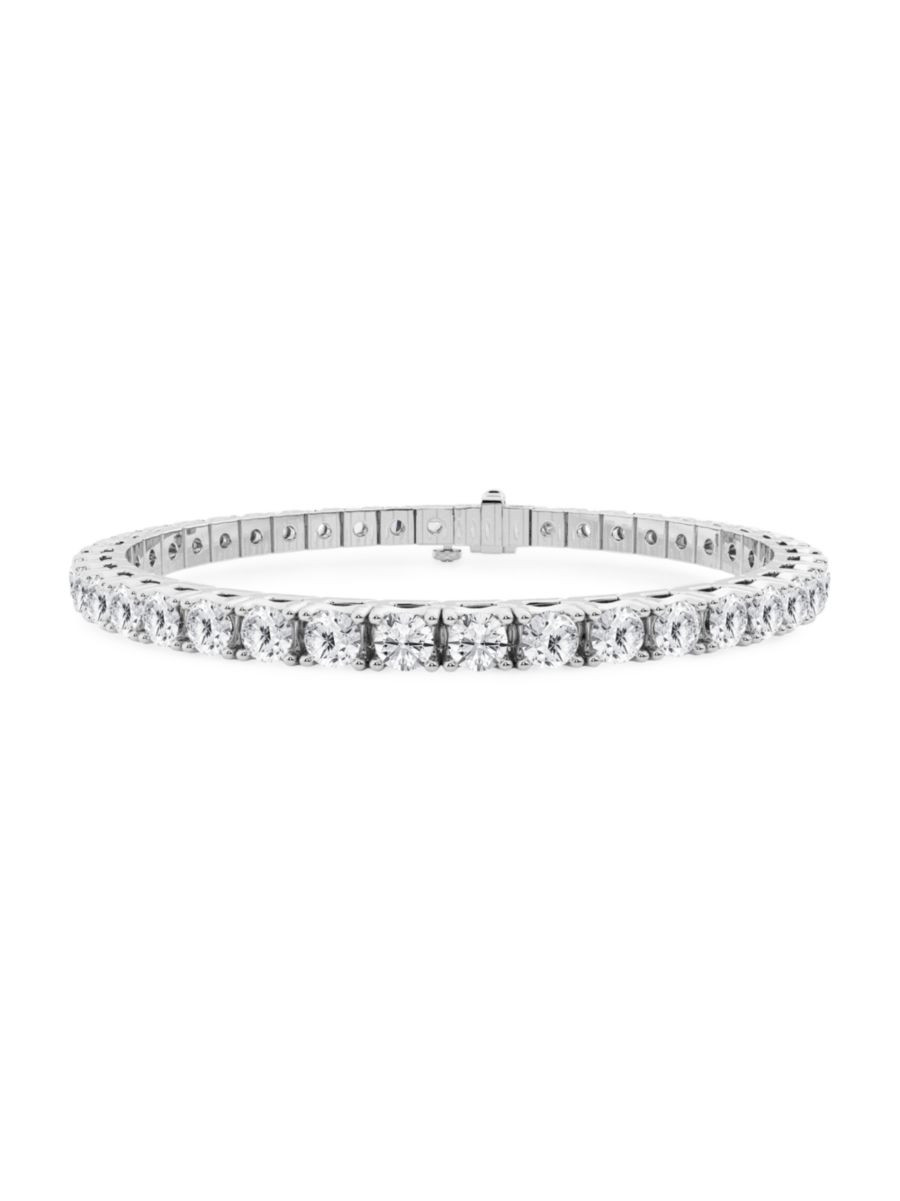 Platinum & Round Lab-Grown Diamond 4-Prong Tennis Bracelet/1.00-10.00 TCW | Saks Fifth Avenue