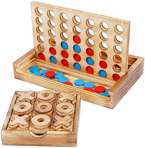 Glintoper Tic Tac Toe & 4 in a Row Tables Game Set, Classic Board Line Up 4 Game for Living Room ... | Amazon (US)