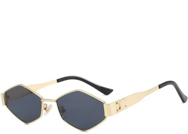 Beirut Black & Gold Hexagon Sunglasses | Jewel Boutique