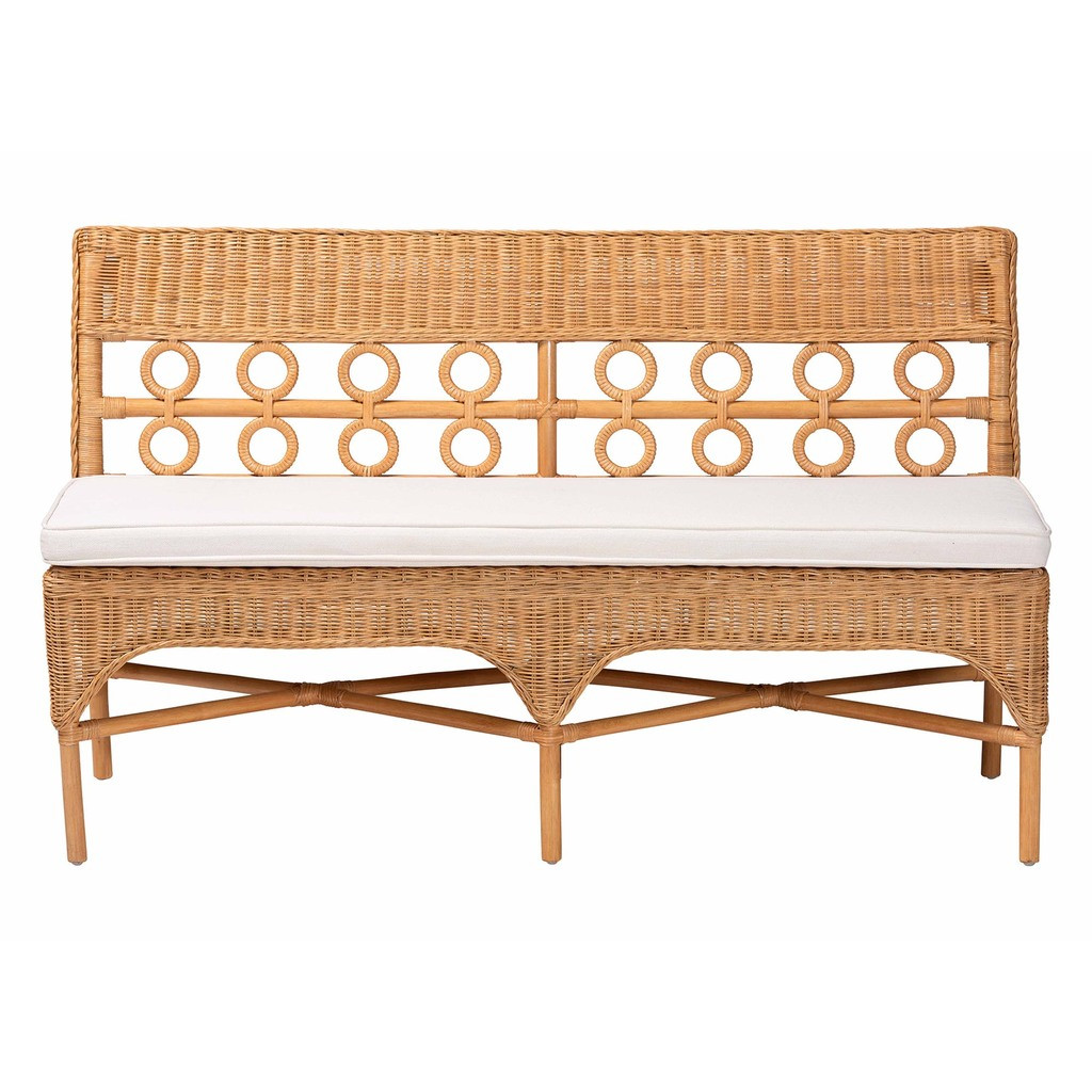 Oxford Rattan Dining Bench In Light Honey | 1stopbedrooms