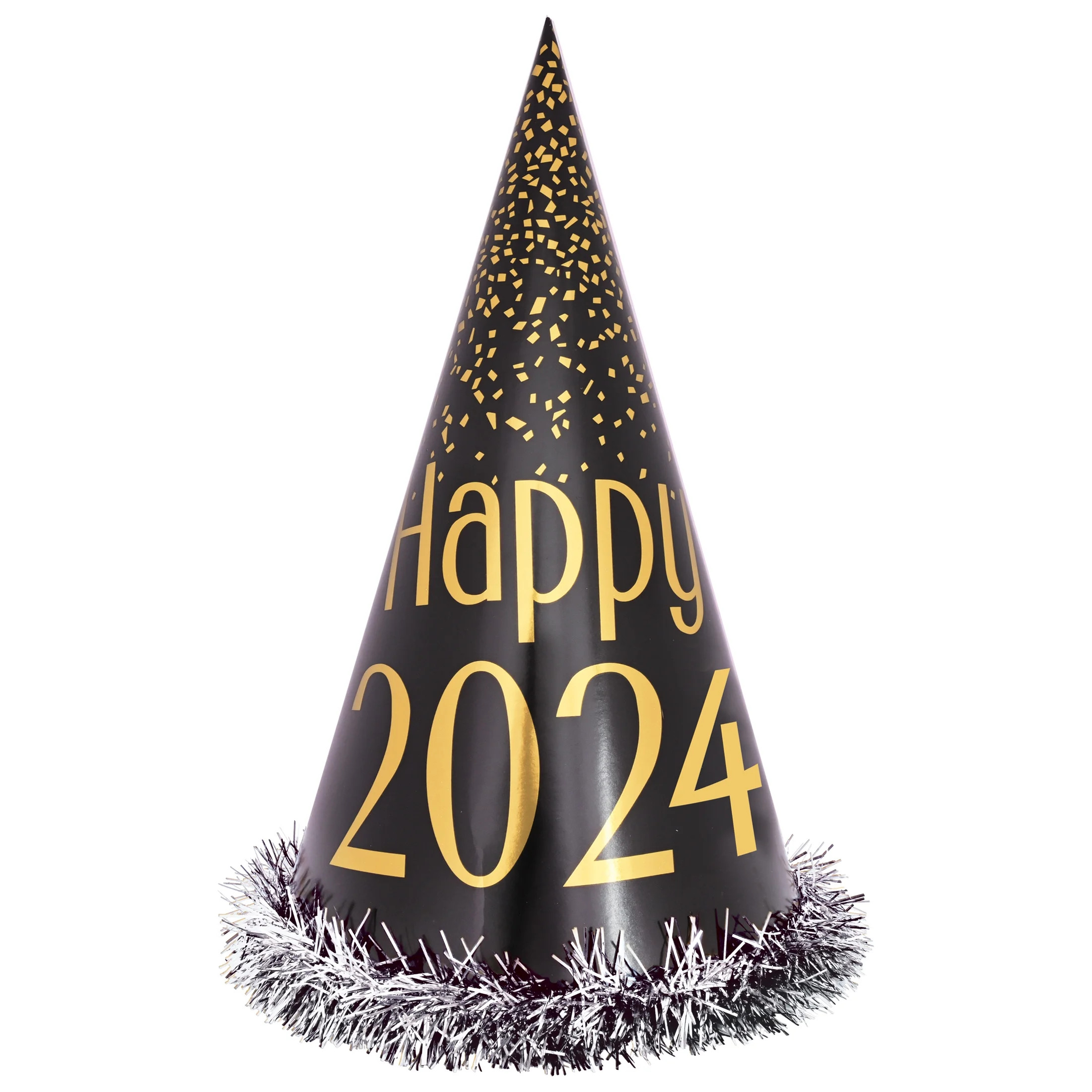 Beistle New Year's Eve Black, Gold, and Silver Paper Cone Party Hat | Walmart (US)