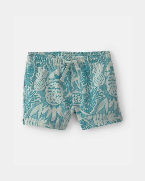 Baby Boy Pineapple Linen Shorts - Blue | Carter's Inc